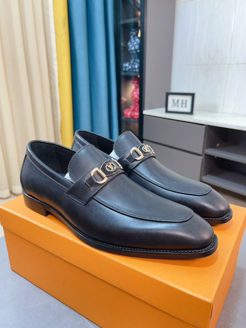 Louis Vuitton Black Hardware Loafers — front