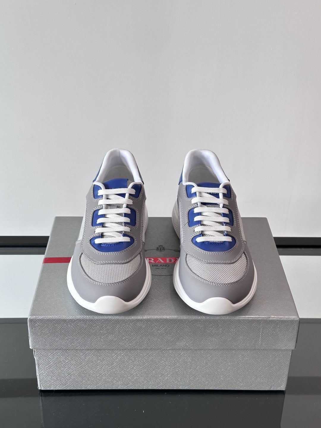 Prada Men's Low-Top Leather Sneakers — front