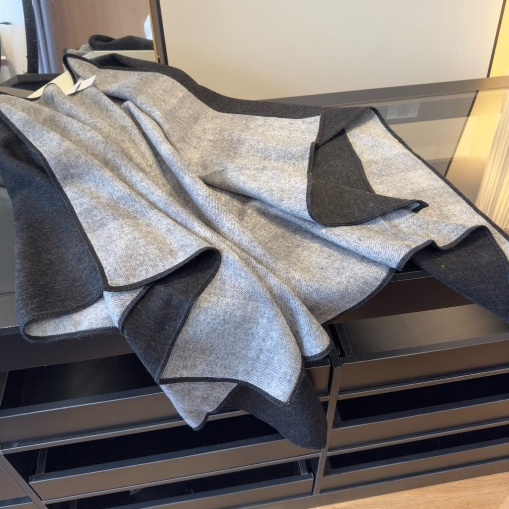 Burberry Reversible Plaid Cape Shawl — back