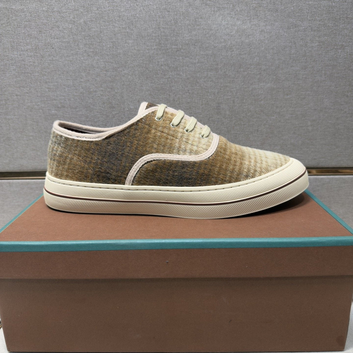 Loro Piana Plaid Low-Top Sneakers — side