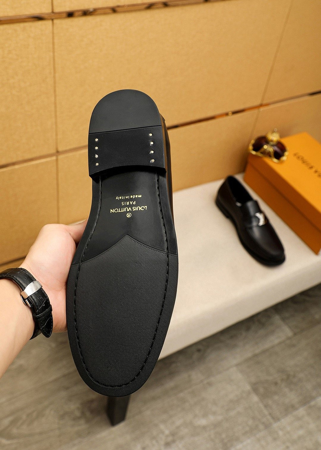Louis Vuitton Black Hardware Loafers — detail