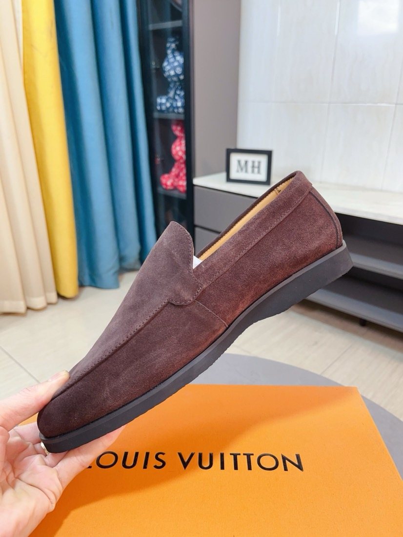 Louis Vuitton Textured Slip-On Loafers — side