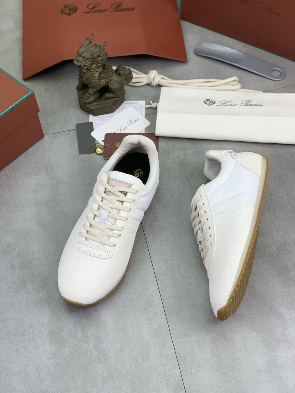 Loro Piana Black Low-Top Sneakers — side
