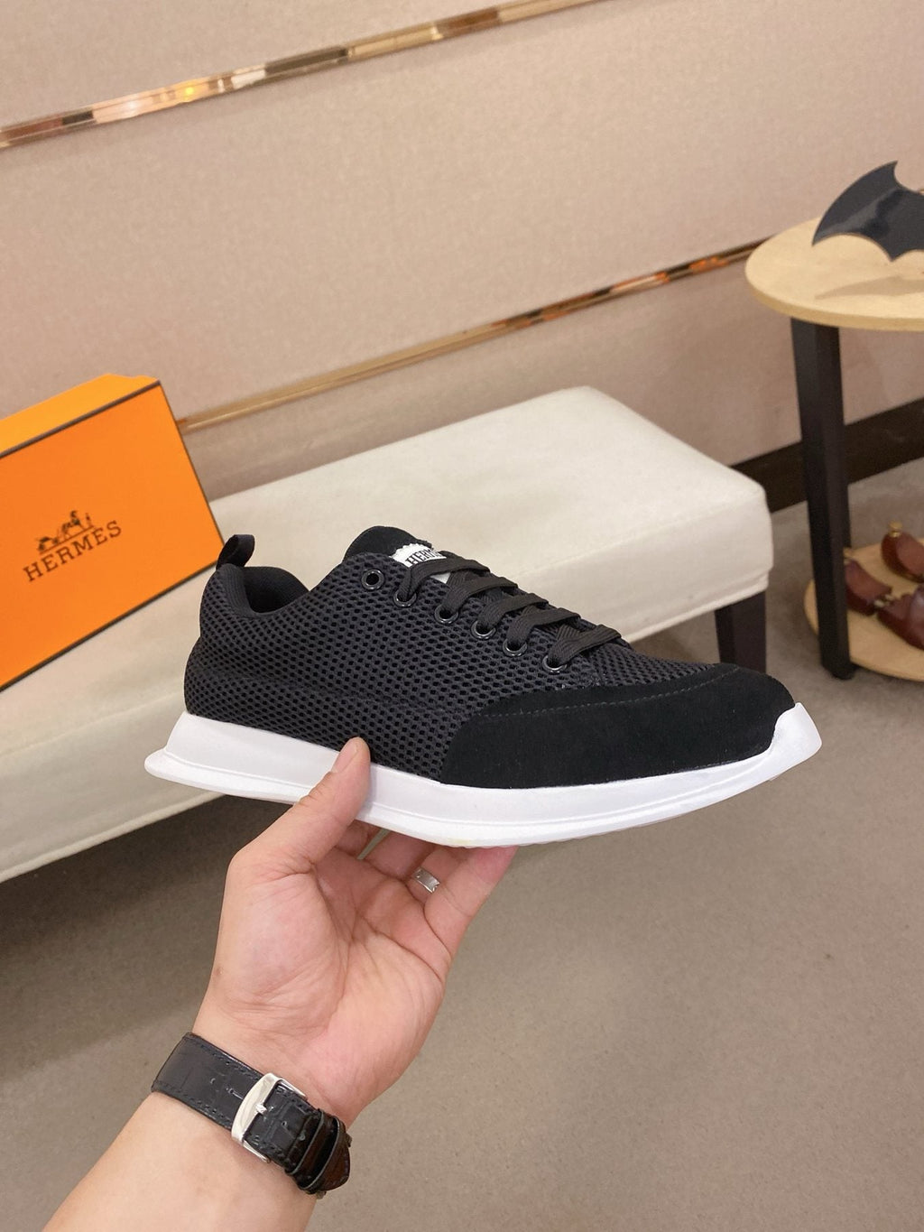 Hermès Mesh Low-Top Sneakers — side