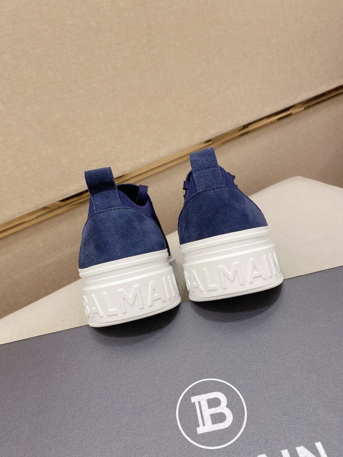 Balmain Knit Low-Top Sneakers — back